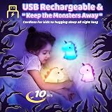 One Fire Unicorn Night Light Kids 16 Colours Remote Dimmable Silicone 12H view 6