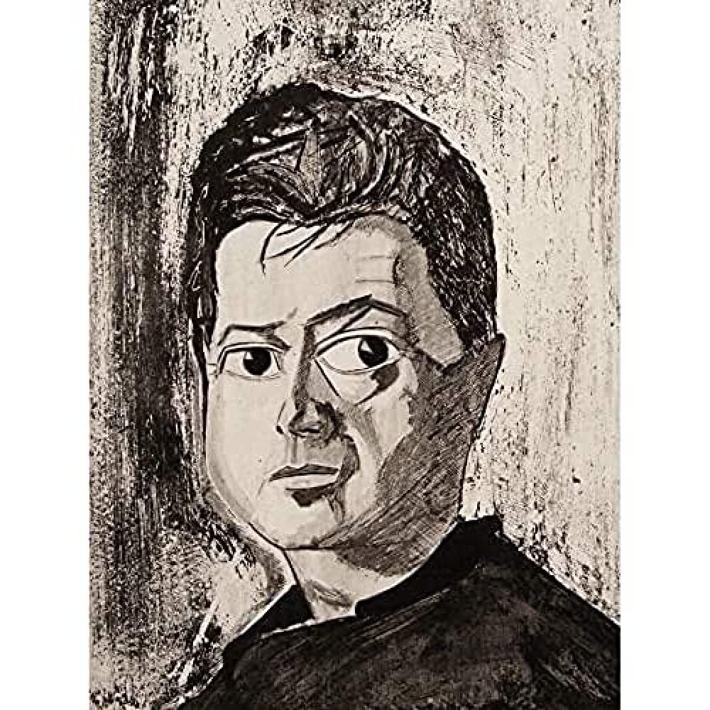Gray Portrait Artist Francis Bacon Painting Art Print Canvas Premium Wall Decor Poster Mural