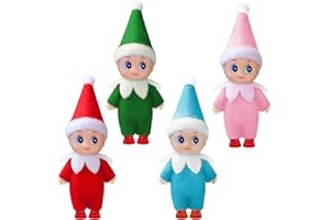 Voiiake Christmas Tiny Elf Doll, Baby Mini Plush Elf Boy & Girl, Little Christmas Doll Decoration Accessories, Xmas Gift for Kids & Adults, Party Favors Supplies