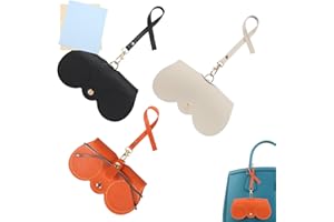 Chfory Soft Leather Sunglasses Bag, Portable Glasses Case, Slim Sunglasses Pouch, Travel Glasses Organizer Bag with Strap
