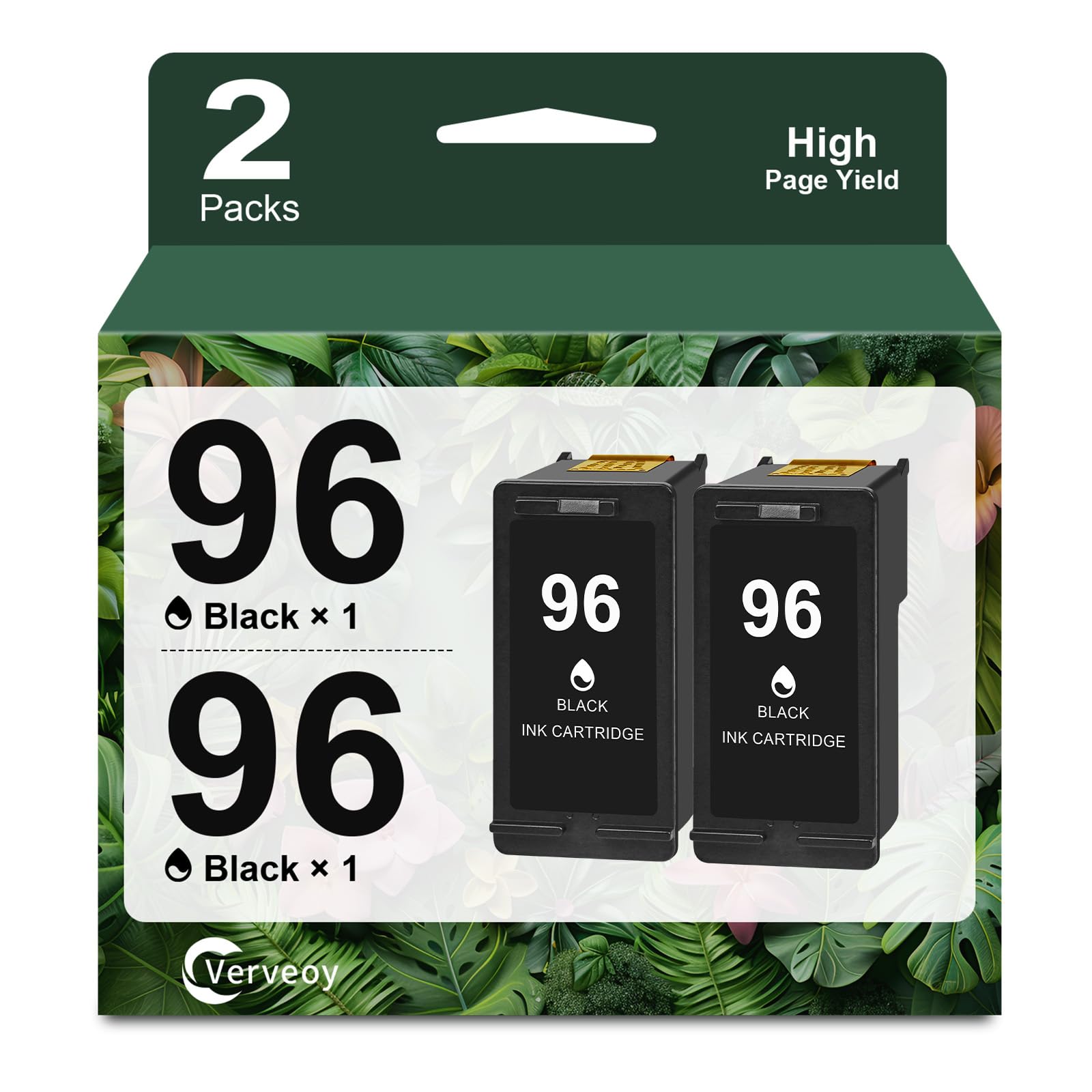 Photo 1 of 96 96XL Remanufactured Ink Cartridge 2-Pack Compatible for HP 96 C9348FN Black Ink Cartridge for Deskjet 6940 5740 5940 6520 6540 Officejet 7210 7310 Photosmart 2605 2608 Printer Ink (2-Pack, Black)