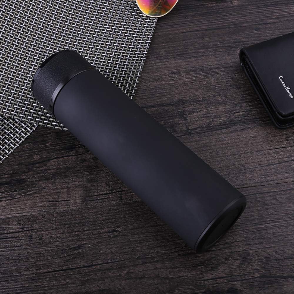 Creative fashion business car portable high-grade leather grain matte straight business cup Christmas gift cup 500ml black