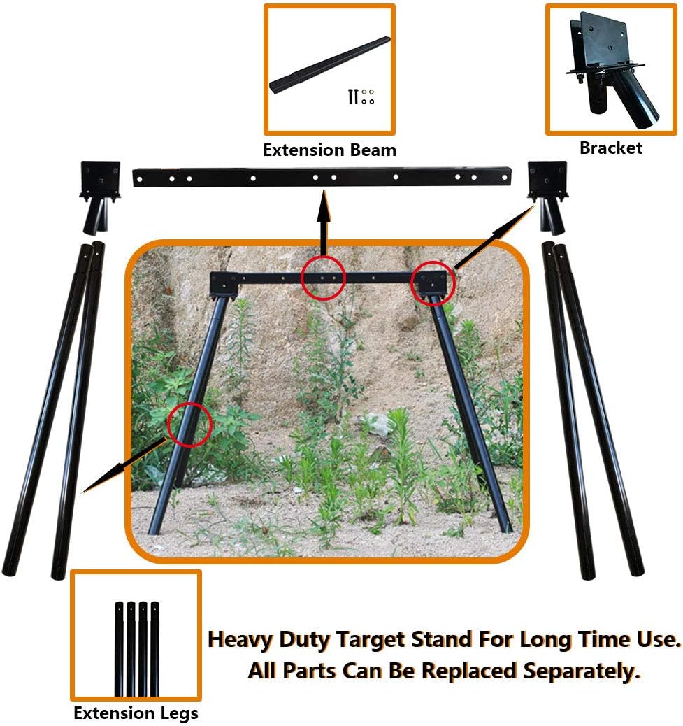 Highwild Steel Target Stand AR500 Shooting Target System (1 Stand, 2 Mounting Kits & 6" Gong + 7"x 12"Torso) : Sports & Outdoors