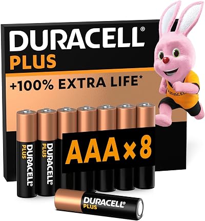 Duracell Plus AAA Batteries 8 Pack Alkaline 1.5V MN2400 Power Reliable Everyday