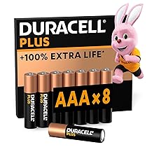 Duracell Batterie Plus AAA (pacco da 8) – Pile Alcaline 1.5V – MN2400