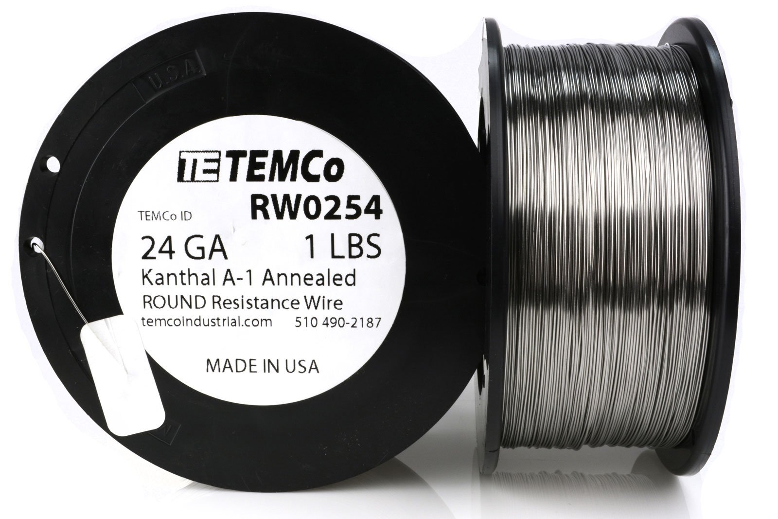 TEMCo Kanthal A1 wire 24 Gauge 1 lb (1018 ft) Resistance AWG A-1 ga