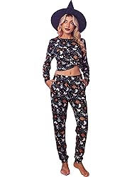 Ekouaer Women's Halloween Pajama Sets Casual 2Pcs