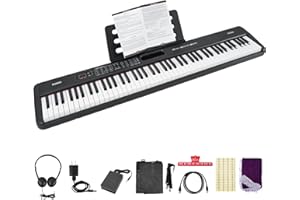 88 Key Keyboard Piano Digital Piano Set for Beginners and Practice, Piano Keyboards with Stand, Power Adapter and Pedal, Digi