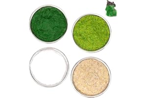 Fake Grass for Model Making 4 Pack 3mm Nylon Static Grass Powder 30g Each in Green Brown White for Diorama Scenery Miniature 