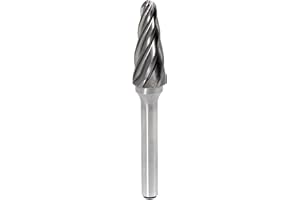 YUFUTOL Carbide Burr SL-4NF Aluminum Cut Carbide Cutter Burrs File(1/2 Inch Head Dia X 1-1/8 Inch Cutter Length) 1/4"(6mm) Shank Taper Shape with Radius End for Rotary Die Grinder,1pcs