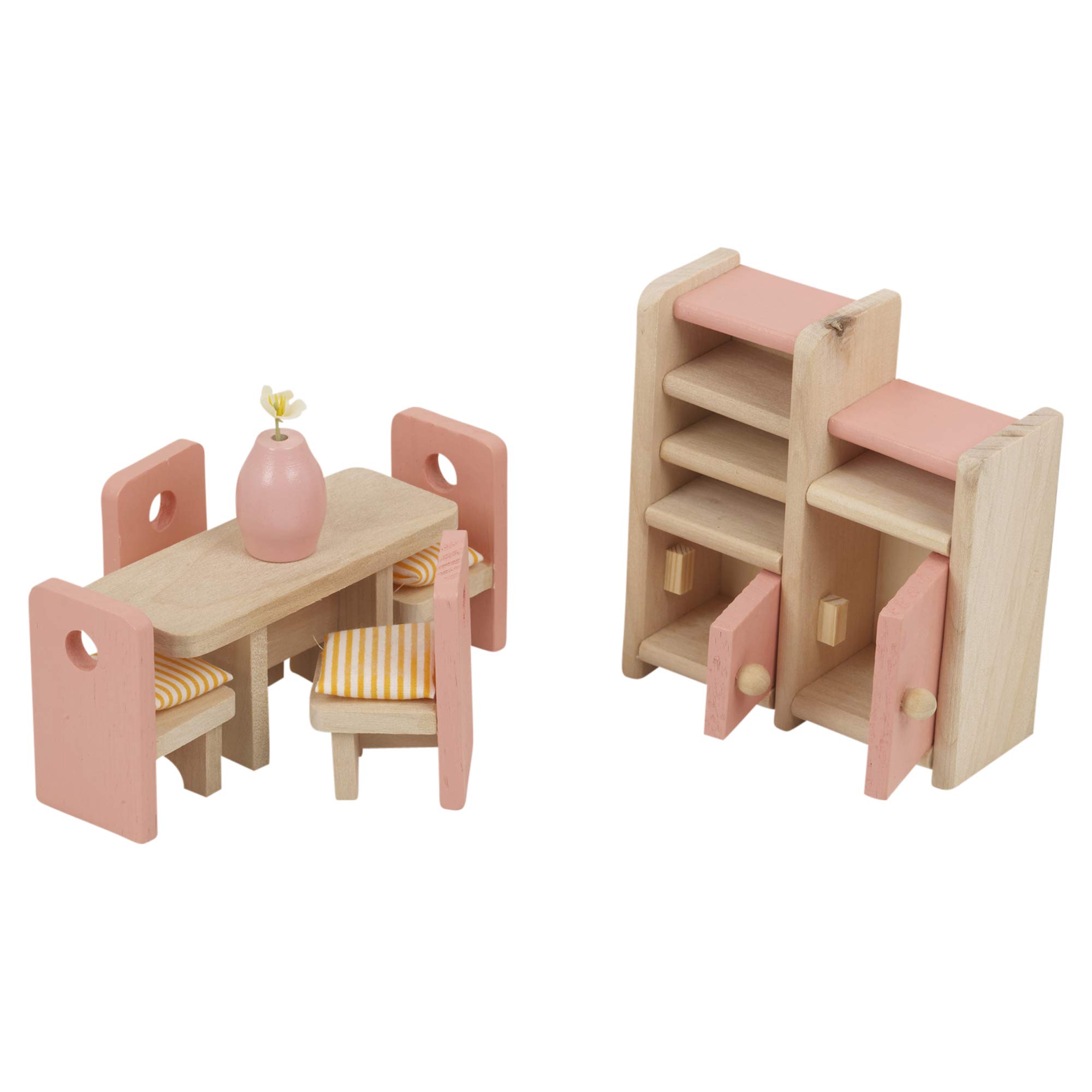 URBN-TOYS Children Wooden Doll House Furniture Gift Toy Sets (Dining Room)