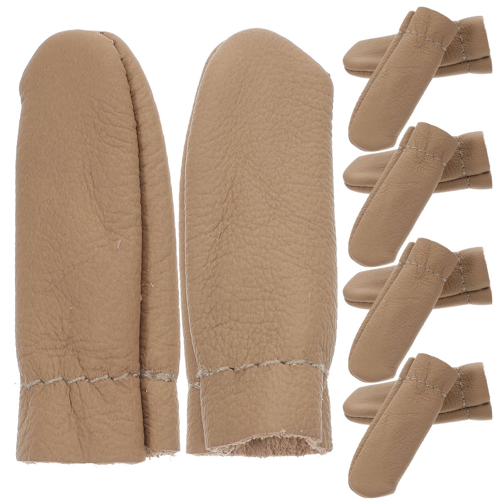 Ciieeo 20Pcs Sewing Finger Cots Leather Fnger Cots Needle Felting Finger Protector for Hand Craft Sewing Needlework Handmaking (Random Color)