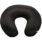 Pro Goleem Satin Nursing Pillow Cover Silk Feeling Soft Feeding Pillow Slipcover for Breastfeeding Moms Fits Standard Infant Nursing Pillow or Positioner Black