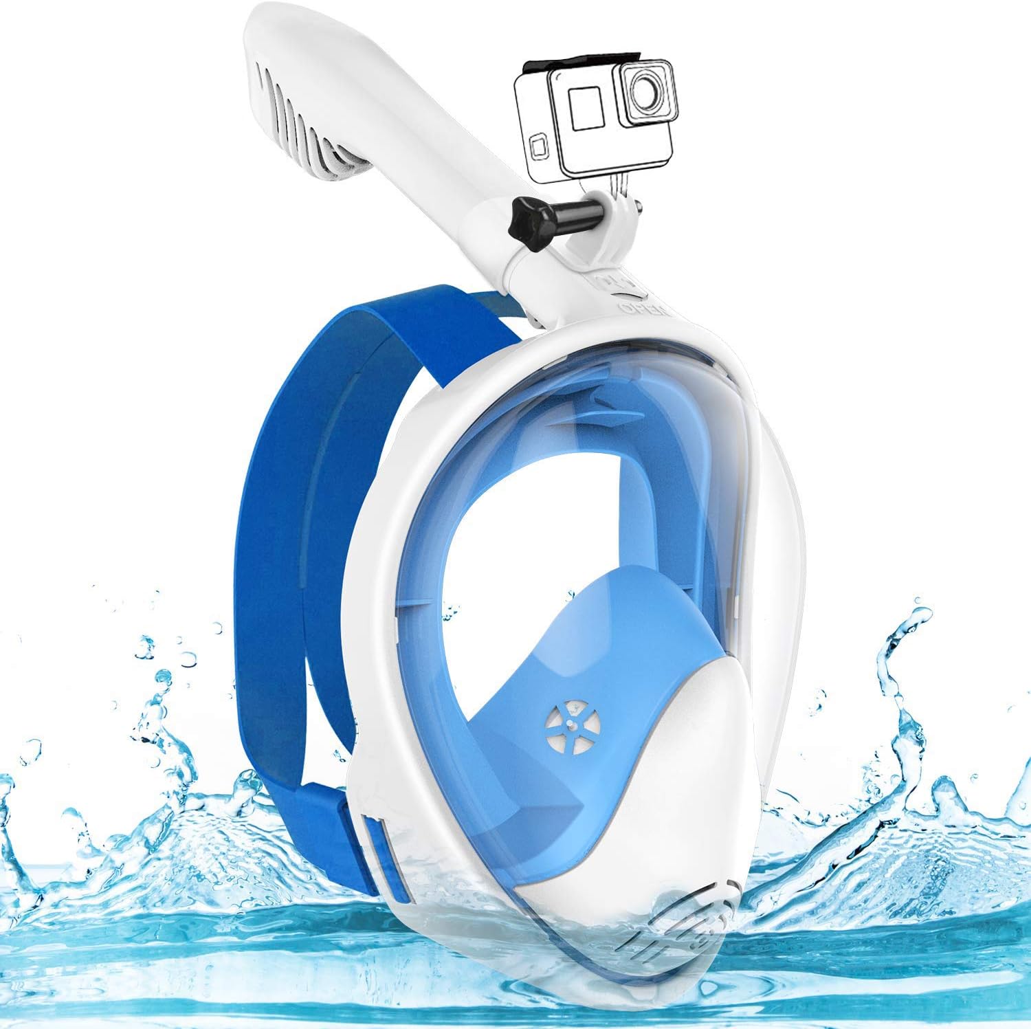 HUIYEA Full Face Snorkel Mask 180° Panoramic View Snorkeling Mask
