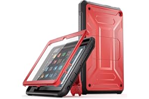 DJ&RPPQ All-New Kids Tablet Case Rugged Unibody Hybrid Kickstand Cover w/Built-in Screen Protector for Tablet 8 / 8Plus(2022 Release, 12th Generation) Incompatible with Samsung iPad TCL - Red