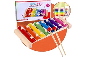 Xilofone Infantil Colorido Com 8 Teclas Brinquedo Instrumento Musical Pedagógico