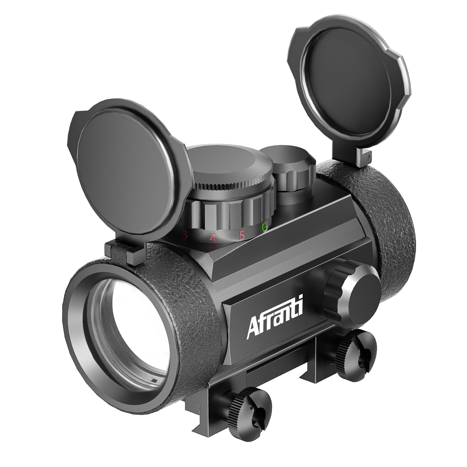 Afranti 1x30mm Premium Tactical Reflex Red or Green Dot Sight Riflescope Fit for 20mm Mount Rails with Flip-up Lens Covers Caps