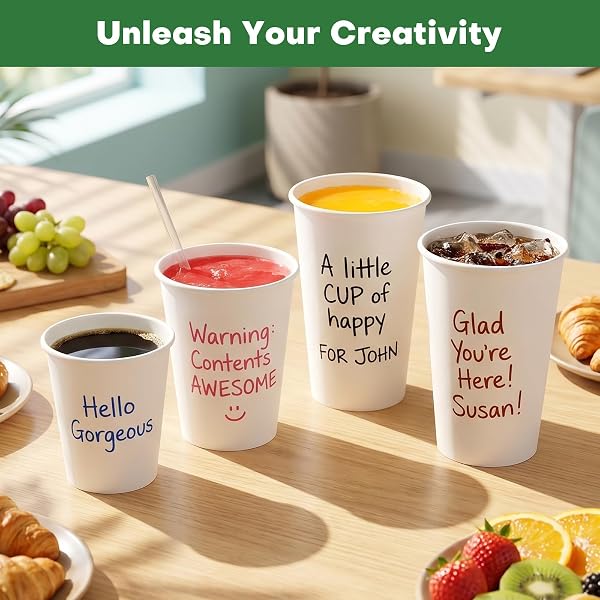 FINEPAK WHITE PAPER CUPS 8 OZ DISPOSABLE COFFEE CUPS, 300 PACK BPA FREE HOT CUPS, 300GSM THICKENED WHITE DISPOSABLE CUPS, BULK SMALL DRINK CUPS FOR EVERYDAY OFFICE COFFEE BAR SUPPLY PARTY ESSENTIALS