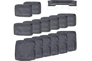 FKSLIFE Patio Cushion Covers Replacement,Outdoor Patio Cushion Covers Replacement Waterproof (23.6 * 23.6 * 4.7 inches, Dark Grey)