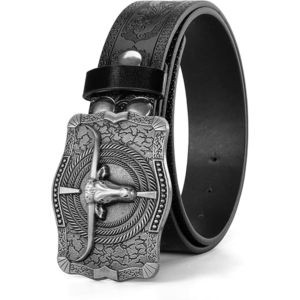 Eohak Western-Cowboy-Belts for Men Women Floral-Engraved 