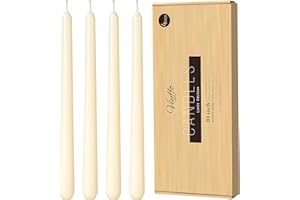 Viyffo Taper Candles 10 Inch – 4 Pack Ivory, Dripless, Unscented, Smokeless – 8 Hour Burn – Tall Candlesticks for Wedding, Dinner, Holiday, Party, Home Decor