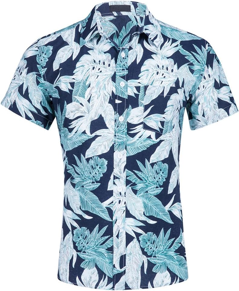 CATERTO Men's Tropical Short Sleeve Floral Print Beach Aloha Hawaiian Quick Dry Shirts