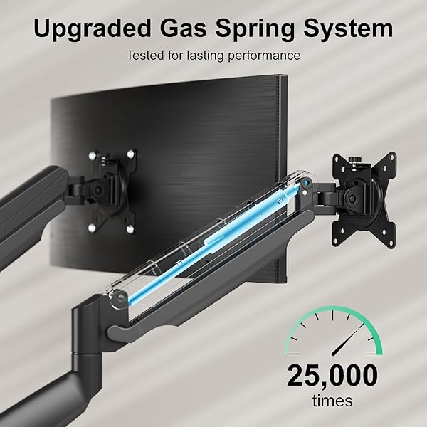 HIPPOFLEX DUAL ULTRAWIDE MONITOR MOUNT FOR 22-35 INCH COMPUTER SCREENS, 2 MONITOR ARM STAND WITH GAS SPRING SYSTEM EACH HOLDS UP TO 30.8LBS, FULL MOTION HEIGHT ADJUSTABLE, VESA 75X75/100X100MM