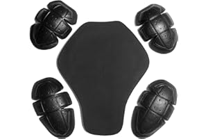 Jackets 4 Bikes Motorcycle Jacket Armor 5 PC CE Certified Level 1, Universal Fit, Shoulder Elbow Back 5PC Set Black