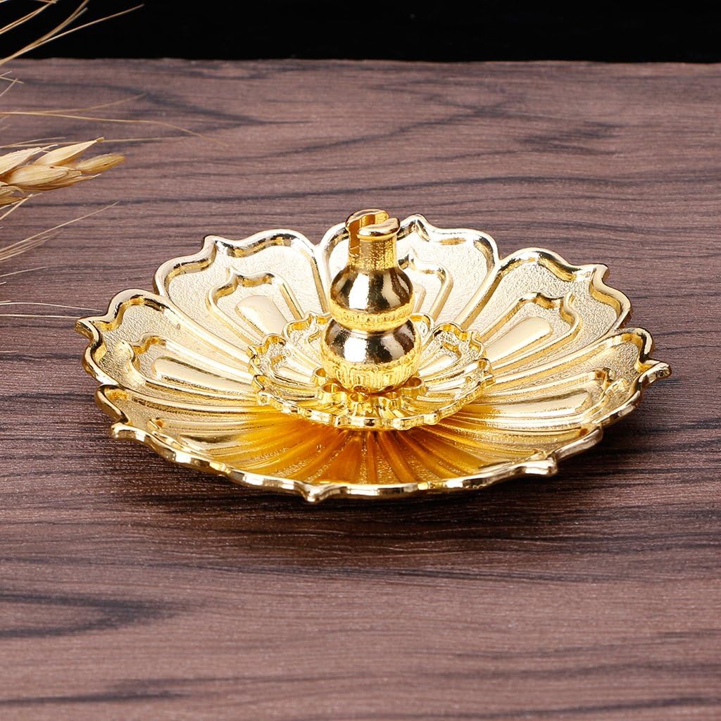Yuayan 9 Holes Lotus Incense Burner Holder Flower Shaped Censer Plate Stick Cone Home
