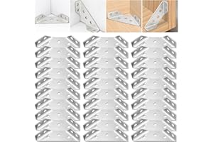 htyCmLUPC 20PCS Universal Furniture Corner Connector, Angle Fasten Connector Furniture Triangle Support Frame Stainless Steel Corner Bracket for Shelf Cabinet Table Chair (1)