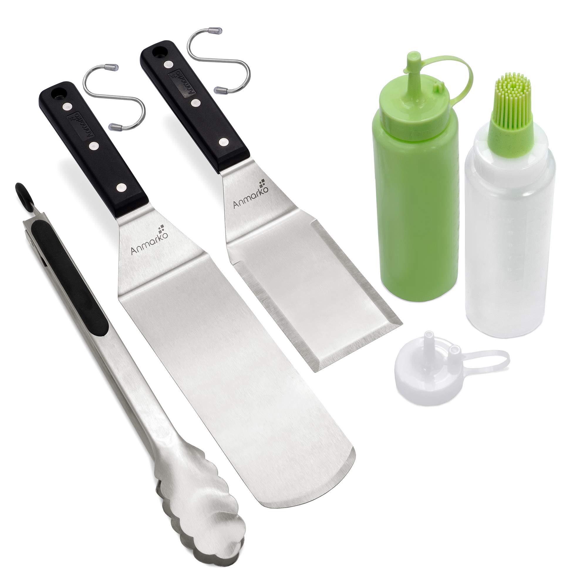 Anmarko Metal Spatula Set of 4 - Griddle Accessories kit - Grill Flat Spatula Pancake Flipper Hamburger Turner - Metal Utensil Great for BBQ Grill Flat Top Cast Iron Griddle — image 1