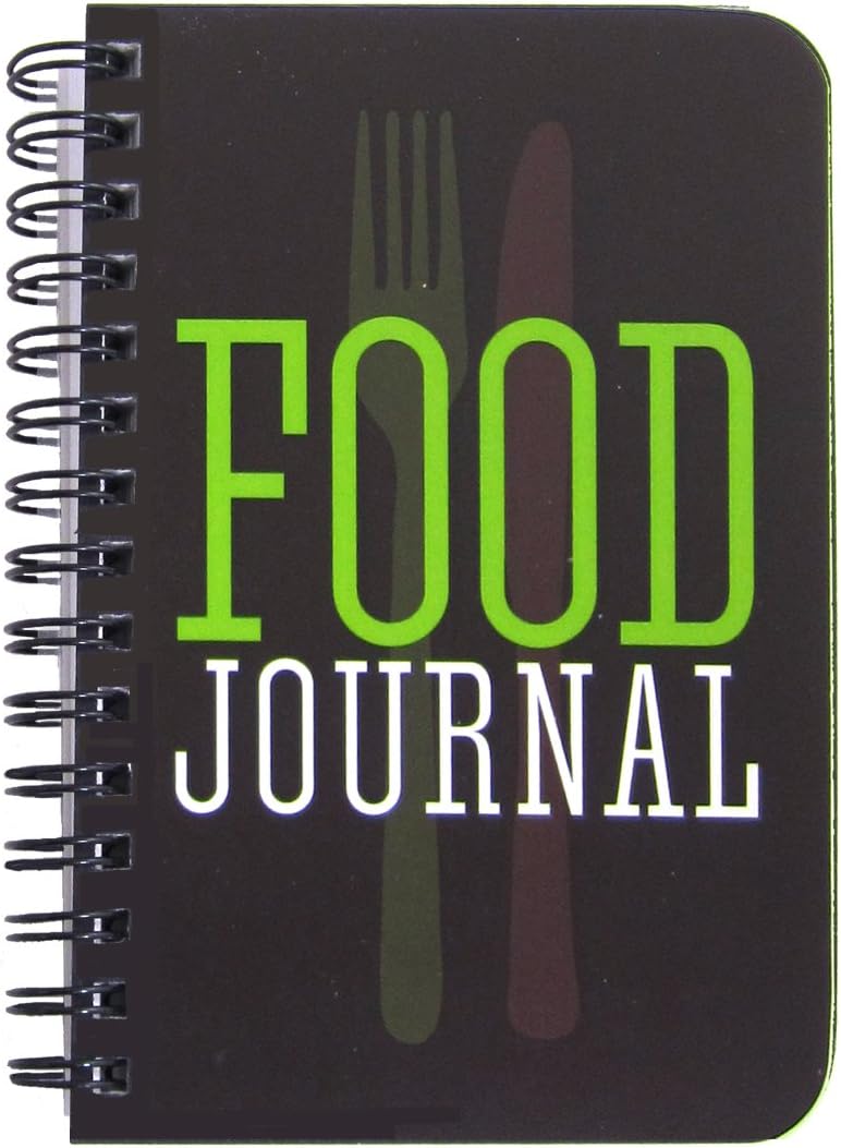 BookFactory Food Journal/Extra Small Food Diary Logbook/Diet Journal Notebook/Book, 120 Pages - 3 1/2 x 5 1/4" (Pocket Sized), Durable Thick Translucent Cover, Wire-O Binding (JOU-120-M3CW-A (Food)) : Record Books : Office Products