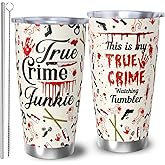 RUIYIMOEO True Crime Tumbler 20oz, Criminal Minds Merch Travel Mugs, Gifts for Serial Killer Lover Tumbler for Men Women, 20oz Coffee Cup for Crime Junkie Merch