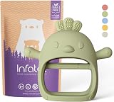 Infatot Teething Mitten Chicken Silicone Baby Glove Teether Olive