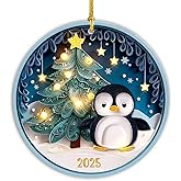 Penguin Acrylic Ornament, Penguin Ornament, Christmas Ornament Penguin, Penguins Christmas Tree Ornaments, Exchange Gift