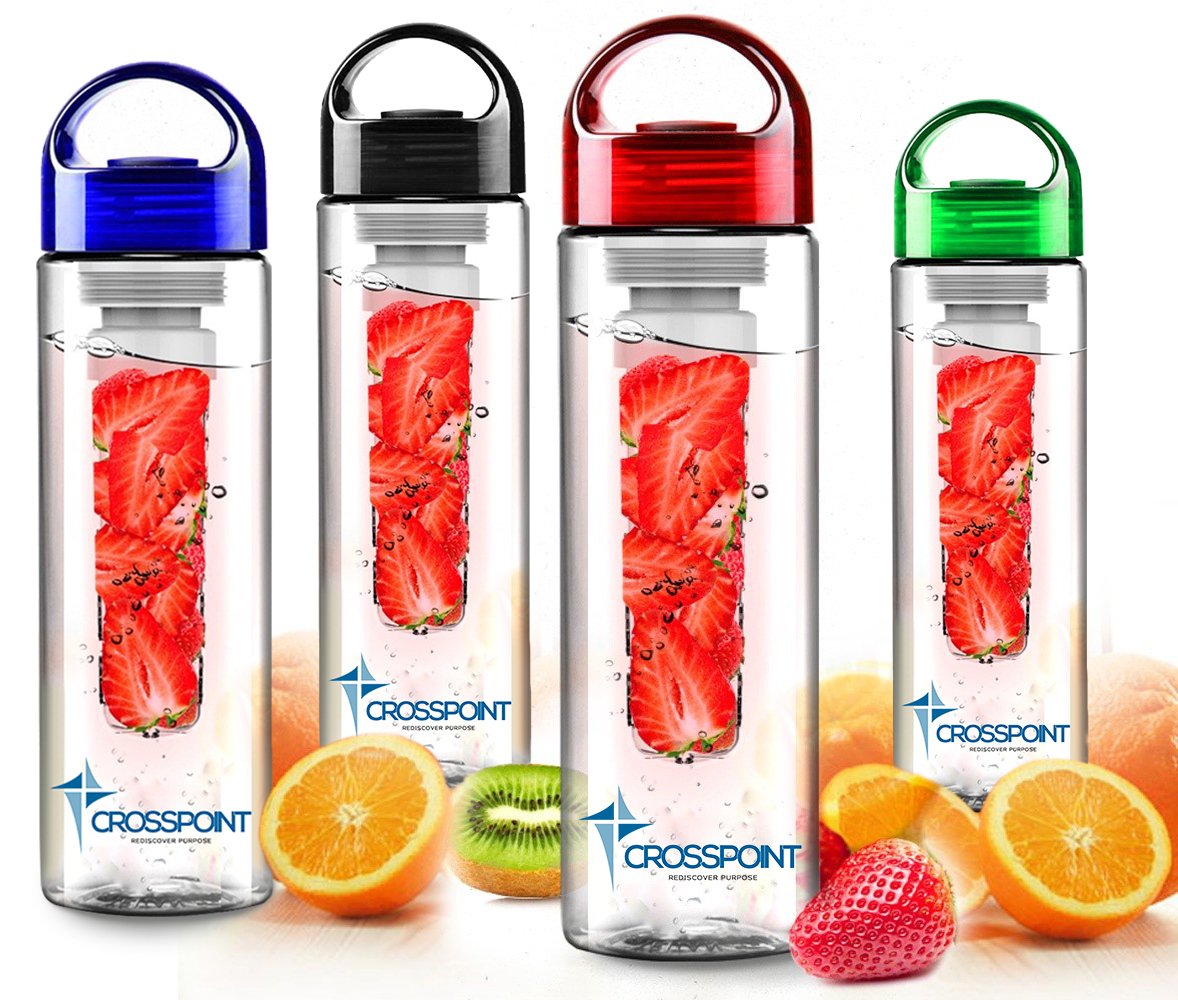 Highly Durable Infuser Sport Water Bottle - BPA/EA Free, Made of Eastman Triton, Leak-proof colour may vary