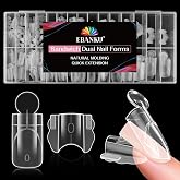 EBANKU Original Sandwich Nails Dual Forms | 280Pcs Square Nail Mold for Quick Nails Extension, No Paper Forms Needed, 15 Sizes Plastic Form, Salon Nail Art Tools