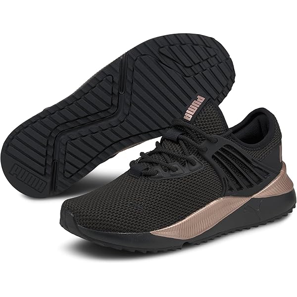 puma black and rose gold trainers