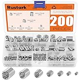 Rustark 200 Pcs Wire Thread Inserts kit 304 Stainless Steel Metric M3 M4 M5 M6 M8 M10 M12 Helicoil Kit Wire Screw Sleeve Thre