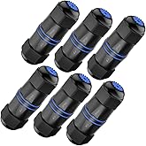 VCELINK IP68 Waterproof RJ45 Coupler Cat6/Cat5E/Cat5, 6-Pack Shielded Outdoor Ethernet Cable Connectors Female to Female, Net