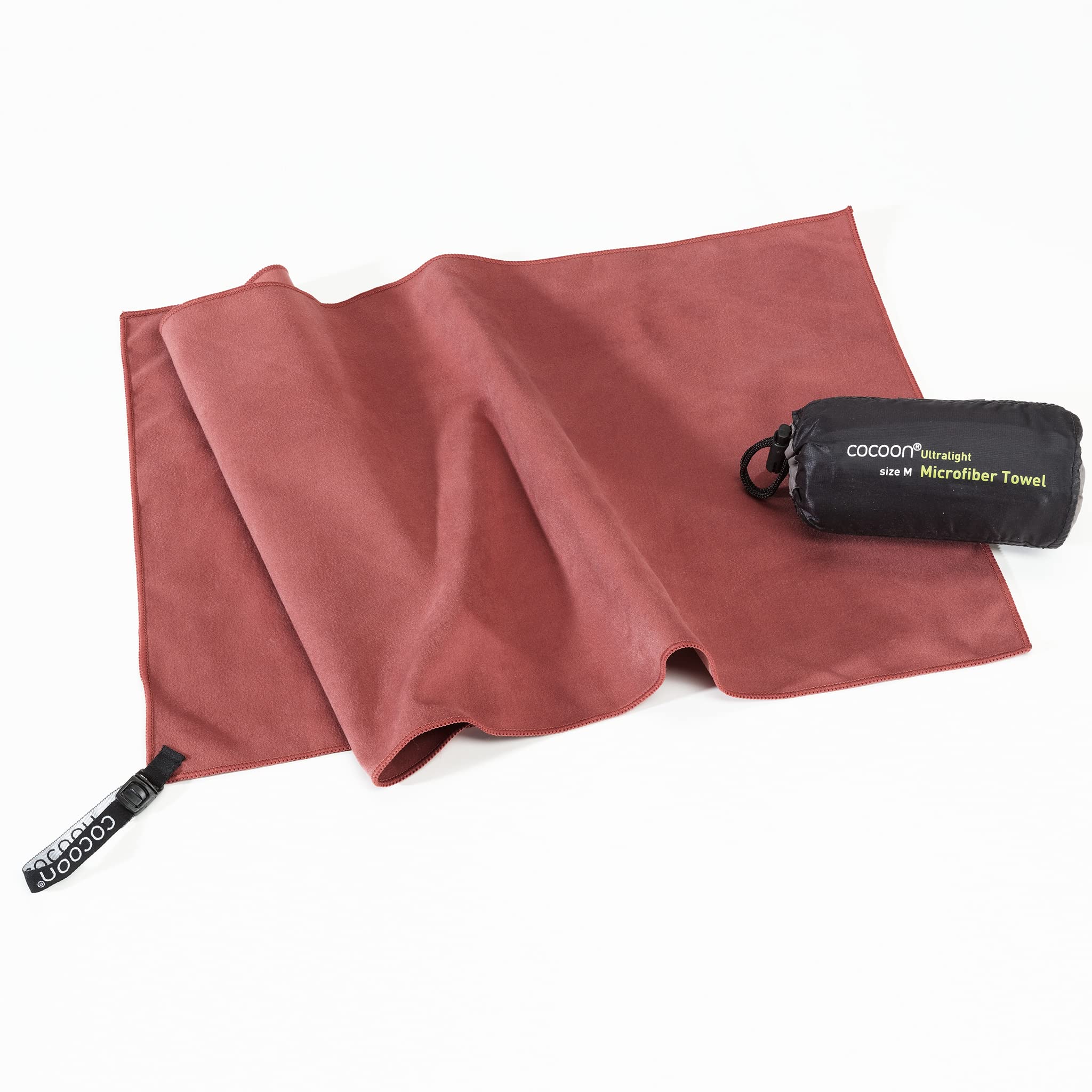Cocoon ultralight - lightweight microfibre hand towel, marsala red, S