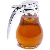 eHomeA2Z Syrup Dispenser Honey Pot Glass Jar Commercial Quality With Metal Top Update Box Gift For Mom