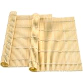 Syn-zer Bamboo Sushi Mats 2-Pack, 9.5" Rolling Tool for Maki | DIY Sushi Making, Reusable Roller, Kitchen Tool, Hand Rolls, Maki, Sushi Prep