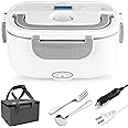 Electric Lunch Box Food Heater 80W Fast Heated Lunch Box for Adults, 1.5L Portable Food Warmer loncheras 12V/24V/110V for Car/Home/Office with Fork Spoon and Insulated Lunch Bag