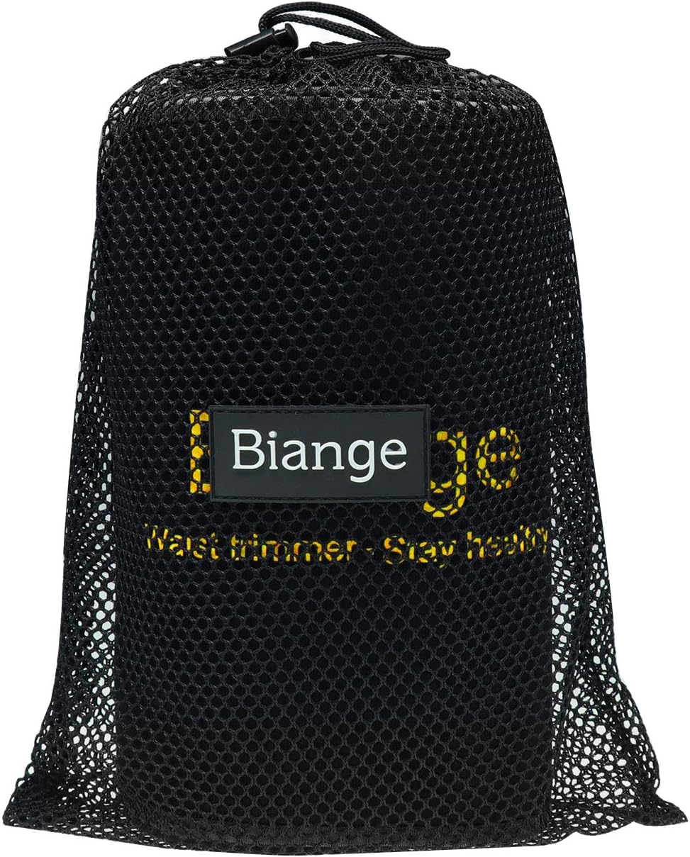 Biange Waist Trimmer for Women Men Sweat Band Waist Trainer, Stomach Wraps Sauna Belt, Neoprene Ab Belt - with Mesh Bag: Clothing