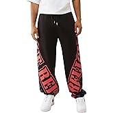 True Religion Overt Arch Logo Baggy Joggers for Men – Oversized Sweatpants with Drawstring Waist & Pockets