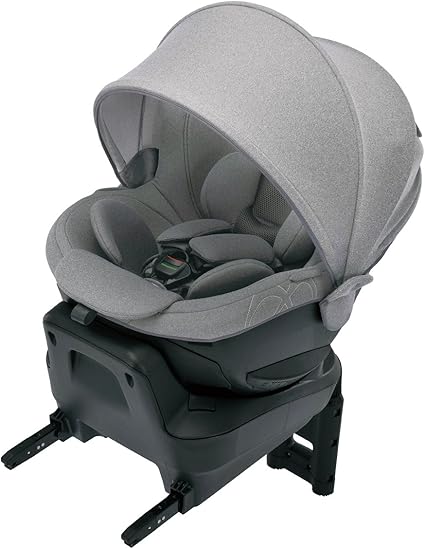 Amazon エールベベ 日本製 安心トリプル保証付 回転型チャイルドシート クルット4i プレミアム Isofix取付 新生児から4歳用 360度 サイレントターン ふわふわヘッドクッション ワイドサンシェード 洗濯機で洗えるカバー ナチュラルグレー Bf866