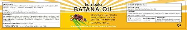 BATANA OIL ORGANIC FOR HAIR GROWTH: NATURAL BATANA OILS FROM HONDURAS HAIR TREATMENT FOR HAIR LOSS – HAIR REGROWTH MOISTURIZER MASKS GROWTH AND THICKNESS COLD PRESSED BATANA OILS FOR WOMEN MEN (1PCS)