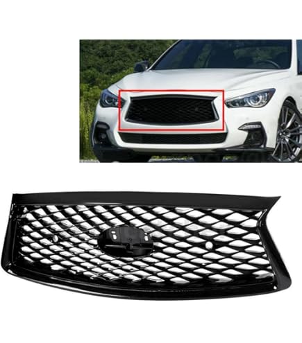 Black Fog Light Lamp Grille Bezels Cover Gloss Fits Infiniti Q50 - Foto 8