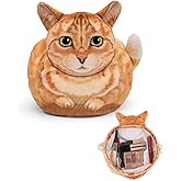 GKIOYRO Drawstring Makeup Bag, Cute Cat Travel Makeup Bag Gifts for Women, Large Cosmetic Bag for Women, Makeup Bag Organizer, Makeup Pouch for Purse, Travel Toiletry Bag (Orange Cat)